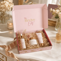 Boîte cadeau rose de luxe personnalisée avec logo en feuille d'or pour ensemble de soins de la peau, emballage de parfum, boîte en papier pour l'expédition