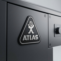 Plaque signalétique triangulaire OEM Premium en aluminium, finition diamantée, avec fond noir, emblème métallique triangulaire peint aux coins arrondis