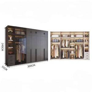 ตู้เสื้อผ้าประตูสวิงหรูหราทันสมัยตู้เสื้อผ้าห้องนอนโมดูลาร์มีประตูกระจก - Product Image 3