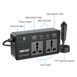 SHiOUMAO Professionele Auto USB-adapter Auto-omvormer <span class=keywords><strong>12V</strong></span> <span class=keywords><strong>220V</strong></span> Notebook Mobiele Oplader Auto-stroomomvormer - Product Image 2