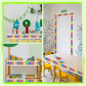 Rollo de Borde Ondulado para Tablero de Anuncios, Decoración Colorida para Pared de Aula, Regreso a Clases - Product Image 5