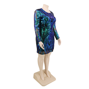 Vestidos de manga larga de las mujeres dama elegante <span class=keywords><strong>Mujer</strong></span> <span class=keywords><strong>plus</strong></span> tamaño ropa de gran tamaño vestidos para las mujeres - Product Image 3