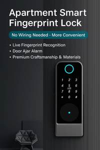กลอนประตูดิจิตอลแบบกันน้ำ Glomarket พร้อมระบบ WiFi สำหรับประตูไม้/อลูมิเนียม/เหล็ก สีดำ ควบคุมผ่านแอป Tuya Smart Lock - Product Image 4