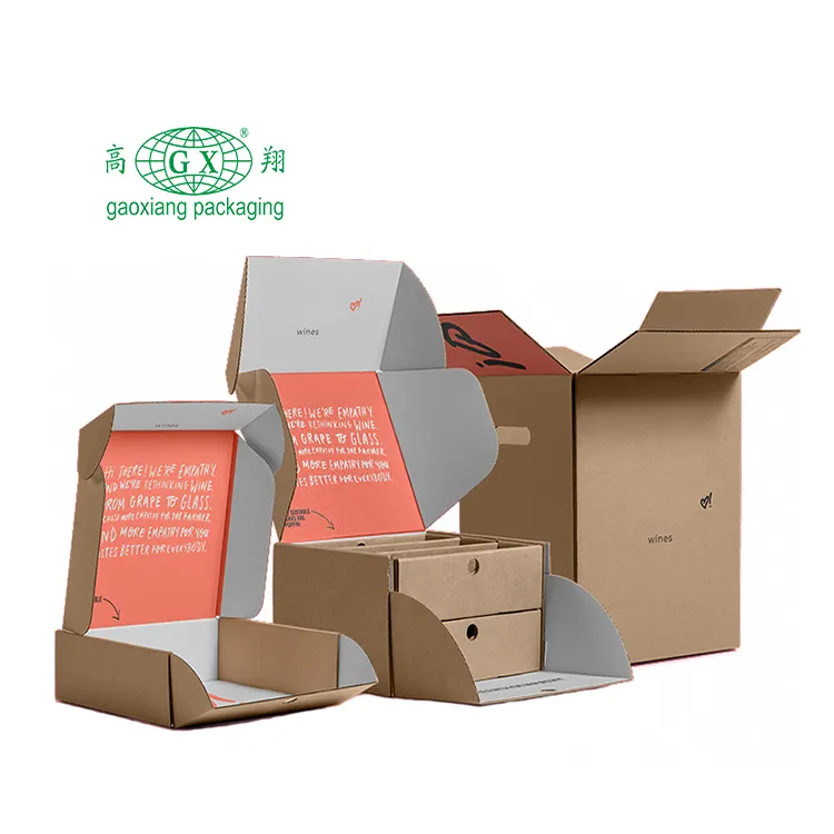 Custom logo printed Beers Packaging Wine Shippers Boxes Carton Shipping Cardboard Box For Bottles