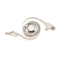 Hadiah Iklan Kustom Ramah Lingkungan Kabel Pengisi Daya Tipe-C Satu-ke-Empat dari Jerami Gandum Gadget USB Promosi untuk Ponsel.