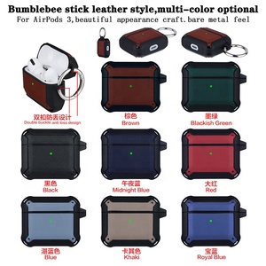 Nueva llegada buen precio TPU + PC cuero Bumblebee Spray estilo almacenamiento auricular caso para <span class=keywords><strong>Air</strong></span> Pods 3 Muti-color opcional - Product Image 3