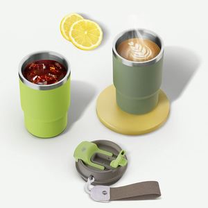 Custom 12 oz Stainless Steel Vacuum Insulated <b>Coffee</b> Travel Mug Leakproof with Drinking Straw Lid Water <b>Bottle</b> Eco-Friendly - Product Image 5