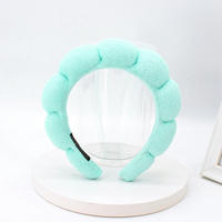 Headband Rias Wajah Bergaya untuk Wanita Modis, Bahan Terry Cloth, Aksesoris Rambut Wanita, Headband Spons Spa, untuk Mencuci Muka, Merek MW