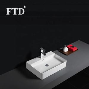 Lavabo Cuadrado de Diseño Moderno Europeo, Lavabo de Cerámica de un Solo Orificio Fácil de Limpiar para Uso en Hoteles, Encimera - Product Image 4