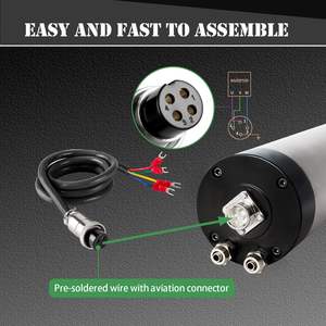 Moteur de broche CNC refroidi par eau silencieux Zhong Hua Jiang ER20 80mm 4 roulements 2.2KW 110V/220V/380V pour machine de gravure CNC - Product Image 4