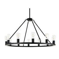Lustre de style industriel américain, luminaire suspendu en fer noir pour restaurant, bar, café, luminaire décoratif