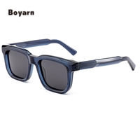 Boyarn vente en gros Vintage OEM ODM UV400 ombre grand cadre ovale acétate polarisé épais montures carrées Rectangle TAC lunettes de soleil