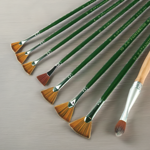 Pinceaux en forme d'éventail d'artiste de 7 pièces cheveux en nylon avec manche en bois pour <span class=keywords><strong>peinture</strong></span> à l'<span class=keywords><strong>huile</strong></span> et à l'aquarelle - Product Image 4