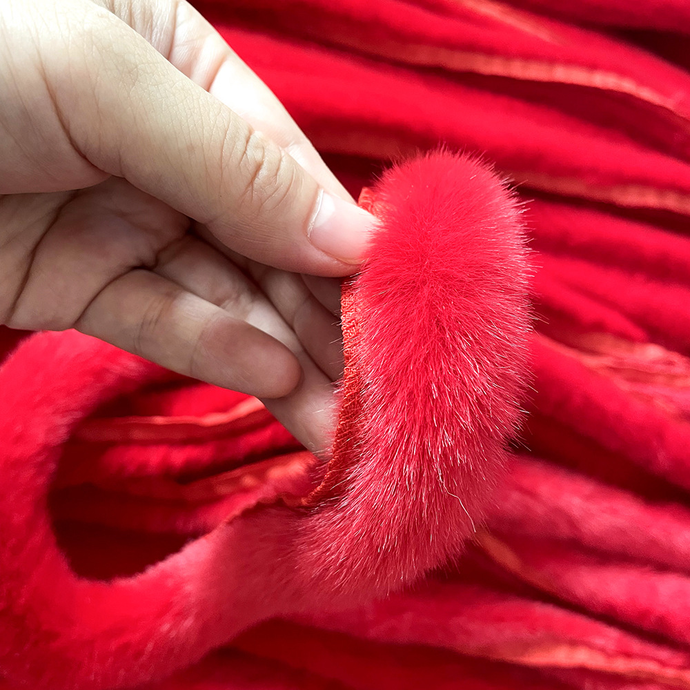 Полоска из искусственного меха норки шириной 3,5 см и отделка из меха енота для одежды