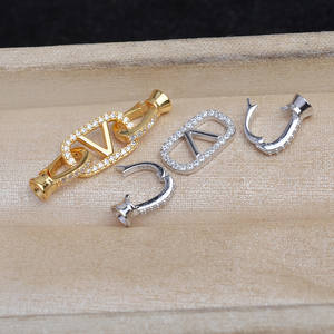 Bracelet long en argent S925, boucle, accessoire de bricolage, collier de perles, connecteur, accessoires de bijoux - 5755 - Product Image 5