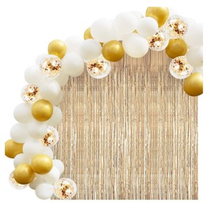 Couronne de ballons en platine Rideaux en <span class=keywords><strong>fil</strong></span> d'or Or blanc Fête d'anniversaire de mariage Anniversaire - Product Image 2