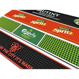 Custom Size High Quality Anti Slip Pvc Bar Spill Mat Bar Drip Mat Silicone Rubber Bar Mats