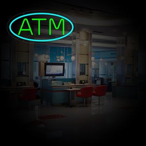 ATM neon wall decor Neon light bank decoration LED <b>signs</b> for room Dimmable neon light sign ATM Neon Sign ATM Service Sign - Product Image 6