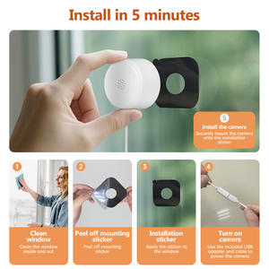كاميرا نافذة WESECUU متصلة بالذكاء الاصطناعي مع ميزة الاتصال 911 وإشعارات الوصف المتقدمة بالذكاء الاصطناعي ومحادثة متكاملة عبر واي فاي وتنبيهات للحيوانات الأليفة والمركبات - Product Image 2