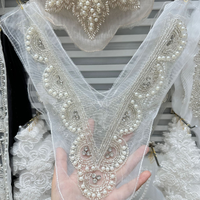 Perles de broderie 3D, corsages, patchs, paillettes épaisses, col en V, strass, dentelle en tulle, applique, accessoires de lingerie sexy, accessoires de robe