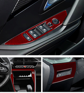 Pour <span class=keywords><strong>Peugeot</strong></span> <span class=keywords><strong>208</strong></span> 2020 <span class=keywords><strong>2021</strong></span> 2022 2023 2024 2025 – Autocollant de garniture en fibre de carbone pour cadre de levier de vitesse de console centrale et interrupteur de fenêtre - Product Image 2