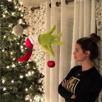 Peluche de Noël Grinch verte en gros, jouet en peluche de dessin animé Grinch, ornement de Noël, décoration de l'arbre, bras d'elfe, monstre en fourrure, poupée