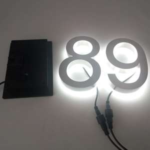 Numéros <span class=keywords><strong>de</strong></span> <span class=keywords><strong>maison</strong></span> solaires LED 3D pour <span class=keywords><strong>extérieur</strong></span>, hauteur 6 pouces, avec 3 lumières LED, capteur <span class=keywords><strong>de</strong></span> lumière, directionnelle pour bâtiments - Product Image 3