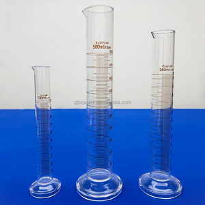 Personnalisé 100ml 500ml 1000ml Cylindres volumétriques de laboratoire en borosilicate rond gradué Cylindre doseur en verre borosilicaté - Product Image 2