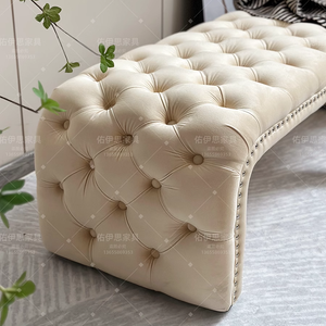 Banco <span class=keywords><strong>de</strong></span> <span class=keywords><strong>Pie</strong></span> <span class=keywords><strong>de</strong></span> <span class=keywords><strong>Cama</strong></span> Estilo Vintage Francés Yicheng Beauty, Otomana Larga, Reposapiés, Silla <span class=keywords><strong>de</strong></span> Espera, Sofá a Precio Económico - Product Image 2