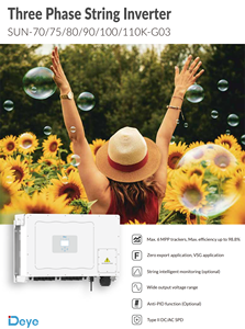 Inversor Solar Trifásico Conectado a la Red Deye de 100 kW 110KVA SUN-70/75/80/90/100/110K-G03, <span class=keywords><strong>Precio</strong></span> del Inversor de Energía Solar - Product Image 2