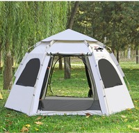 Tente de camping six côtés pliable portable pour l'extérieur, randonnée, résistante à l'eau, épaissie, ensemble complet d'équipement, en tissu Oxford