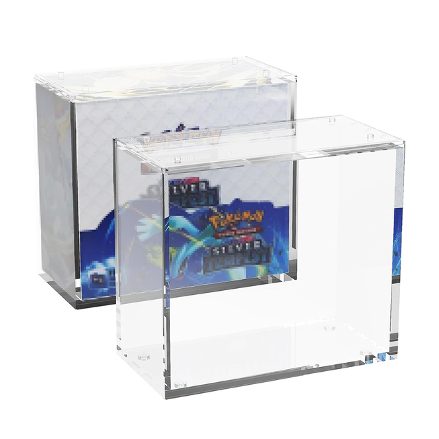 Acrylic Magnetic Display Case for ETB Game Cards-Modern Glass-Like Highly Transparent Dustproof Home Decor Storage Box