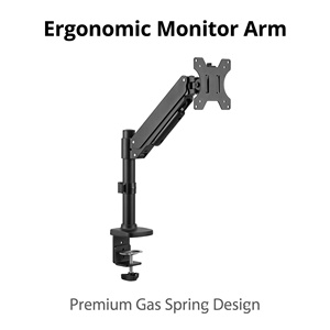 Matte Black Aluminum Alloy Single Universal Eco-Friendly Full Motion Ergonomic <b>Adjustable</b> Gas Spring <b>Monitor</b> <b>Stand</b> Customized - Product Image 5