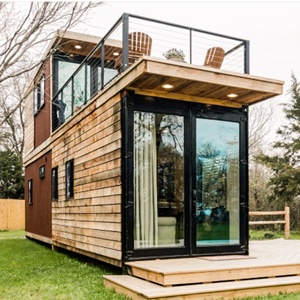 Quacent Tiny Home Garden Office Flat Pack House Luxueux Cadre en acier léger Conteneur en métal Cabines préfabriquées en <span class=keywords><strong>bois</strong></span> <span class=keywords><strong>Maison</strong></span> - Product Image 5