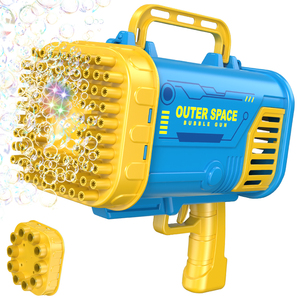 Máquina de Burbujas Personalizada para Niños, Juguete para Fiestas al Aire Libre y Bodas, Pistola de Burbujas Bazooka de 80 Orificios con Boquilla Reemplazable y Luz - Product Image 1