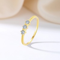 Neueste 925 Sterling Silber Moissanit Ringsets Maßgefertigter Zirkon 18K Gold Romantischer Luxus-Schmuck für Alltag Party Geschenke