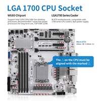 CWWK W680 12-Bay-NAS-Mainboard, 4 x ECC UDIMM DDR5, Micro-ATX-Mainboard, LGA1700, 3 LAN, vPro, 2,5 GB + 10 GB + 2,5 GB, 5 Display-Ports