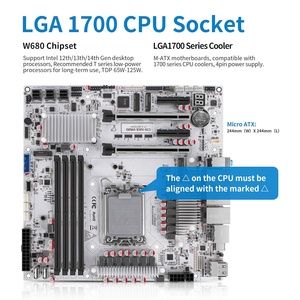 Carte mère NAS CWWK W680 12 baies, 4 x ECC UDIMM DDR5, <span class=keywords><strong>Micro</strong></span> ATX, LGA1700, 3 LAN vPro 2.5GB + 10GB + 2.5GB, 5 ports d'affichage - Product Image 2