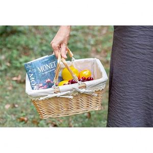 Paniers de pique-nique, glacières de pique-nique, paniers en osier, ensemble de sacs de rangement, panier de pique-nique de marque 4, panier de pique-nique en bois 2 - Product Image 3