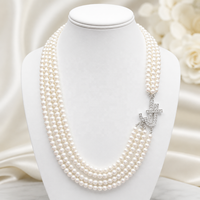 Collier ras du cou à plusieurs rangs avec perles JJ, style statement, pour femmes, cadeaux de fête, bijoux en gros, pour les membres du groupe Society Jack and Jill 1938
