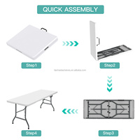 Table de repas d'extérieur pliable légère en plastique au design moderne pour le camping, les barbecues, les écoles, les parcs et les hôpitaux