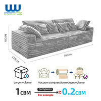 Canapé modulaire convertible Union Win Tanzuo, ensemble de canapés sectionnels modernes en velours avec structure en acier, canapé-lit pliable pour salon