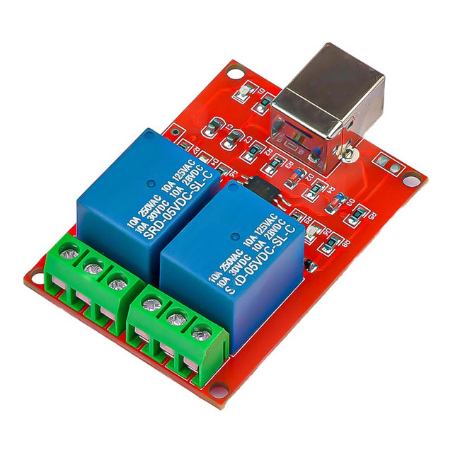 2 Channel USB Relay Module Programmable Computer Control For Smart Home DC 5V