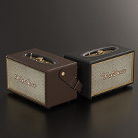 Altavoz Portátil Retro S6 al por Mayor, Carcasa de Madera y PU, BT5.4, Altavoces Dobles, Batería de Larga Duración