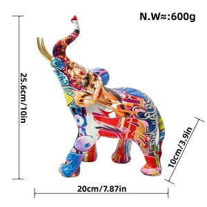 Lớn nóng bán sáng tạo graffiti thủ công mỹ nghệ nhựa Elephant đồ trang trí, cho nhà phòng khách lối vào TV Tủ trang trí - Product Image 6