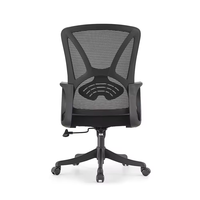 Chaise de bureau ergonomique en maille grise, grande taille, dossier moyen, confortable, pour personnel, moderne, pour bureau, école, hôpital