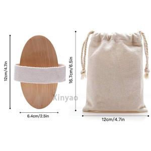 Щетка для сухой чистки тела, отшелушивающая натуральная щетина, с логотипом на заказ, для удаления омертвевшей кожи, лечение целлюлита, лимфатический дренаж - Product Image 4