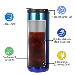 Custom Logo 17oz Stainless Steel Car Tumbler Double Wall Vacuum Insulated With Lid for Coffee <b>Tea</b> Office <b>Travel</b> - Product Image 3