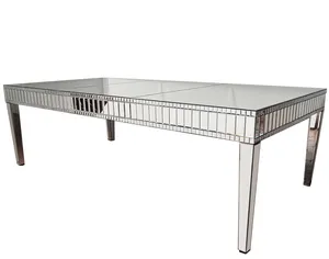 Mesa de jantar espelhada, grande 12 pessoal, design mosaico moderno, para eventos, casamento, casa, móveis de jantar