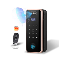 Serrure de porte intelligente EY-C90 TUYA / Contrôle via application Wi-Fi Tuya, accès par code, carte et clé, fixation sans perçage par pince pour